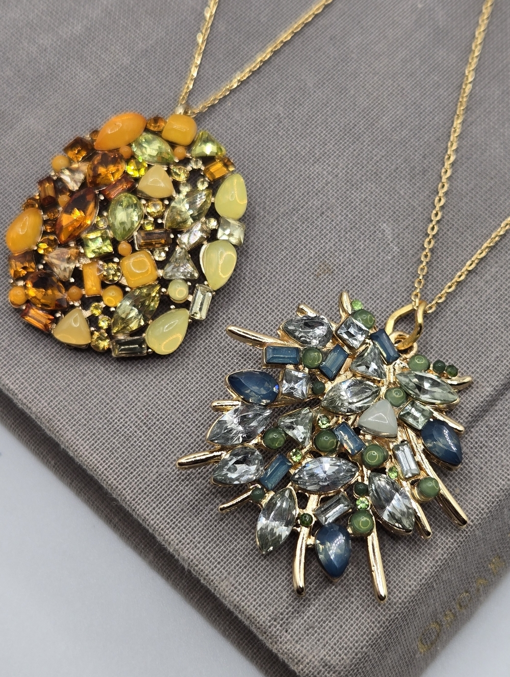 Gold Dainty Delicate Colorful CZ Crystal Necklace SET Gold Plated Brass